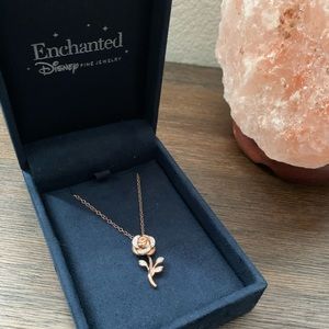 Zales Disney Enchanted Rose Gold Belle Necklace